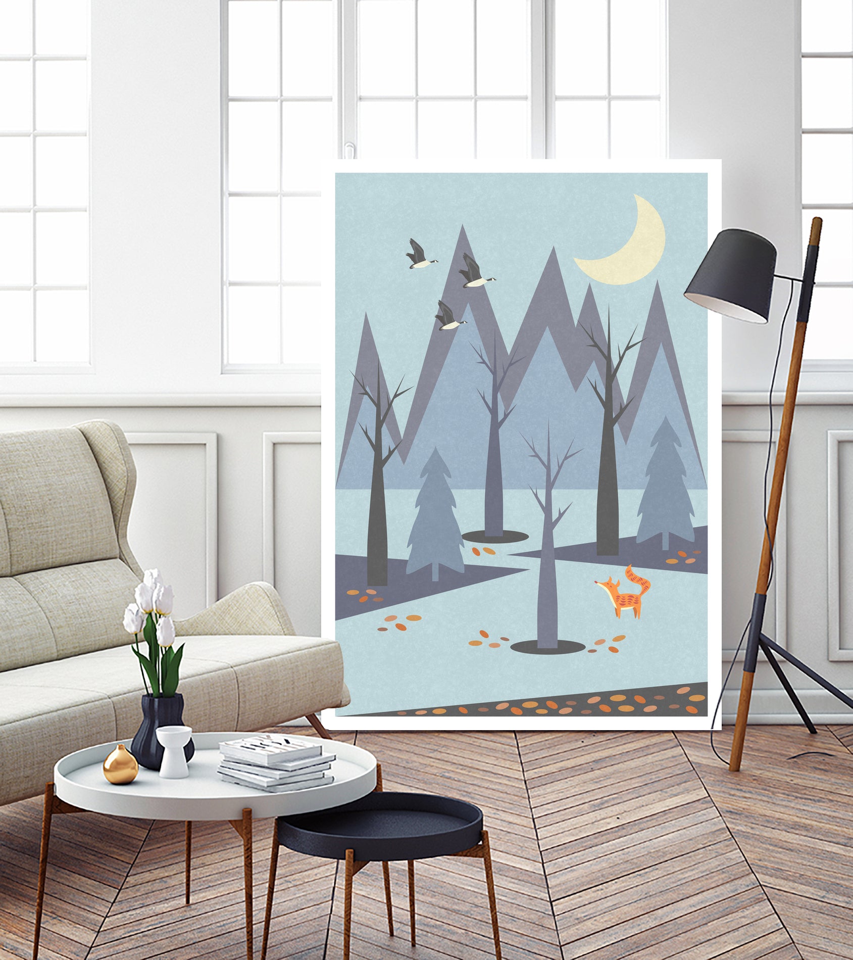 Autumn Feeling by Iveta Sermuksa on GIANT ART - blue vector illustration