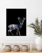 Marble Deer by Gamze Genc Celik on GIANT ART - blue vector illustration