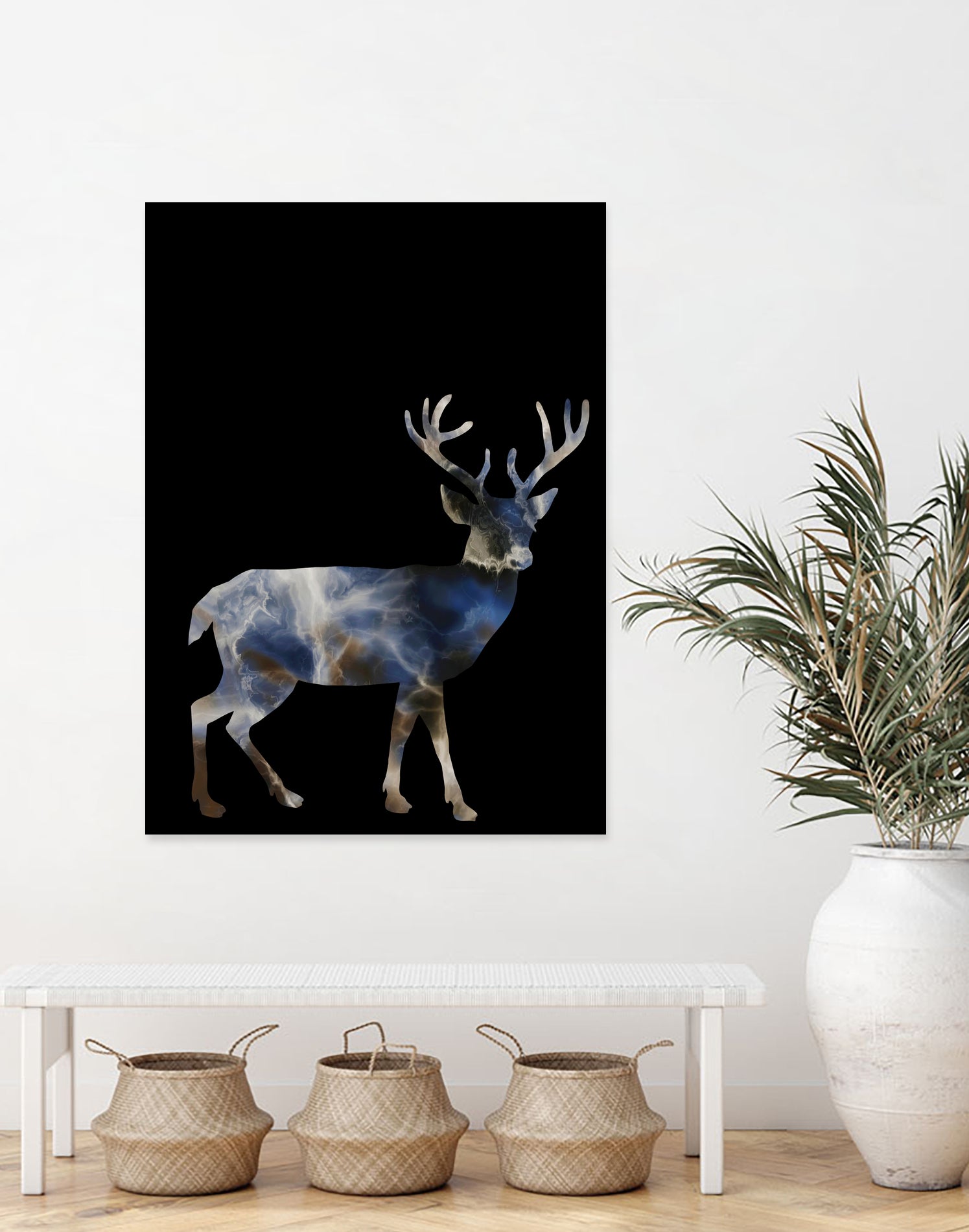 Marble Deer by Gamze Genc Celik on GIANT ART - blue vector illustration