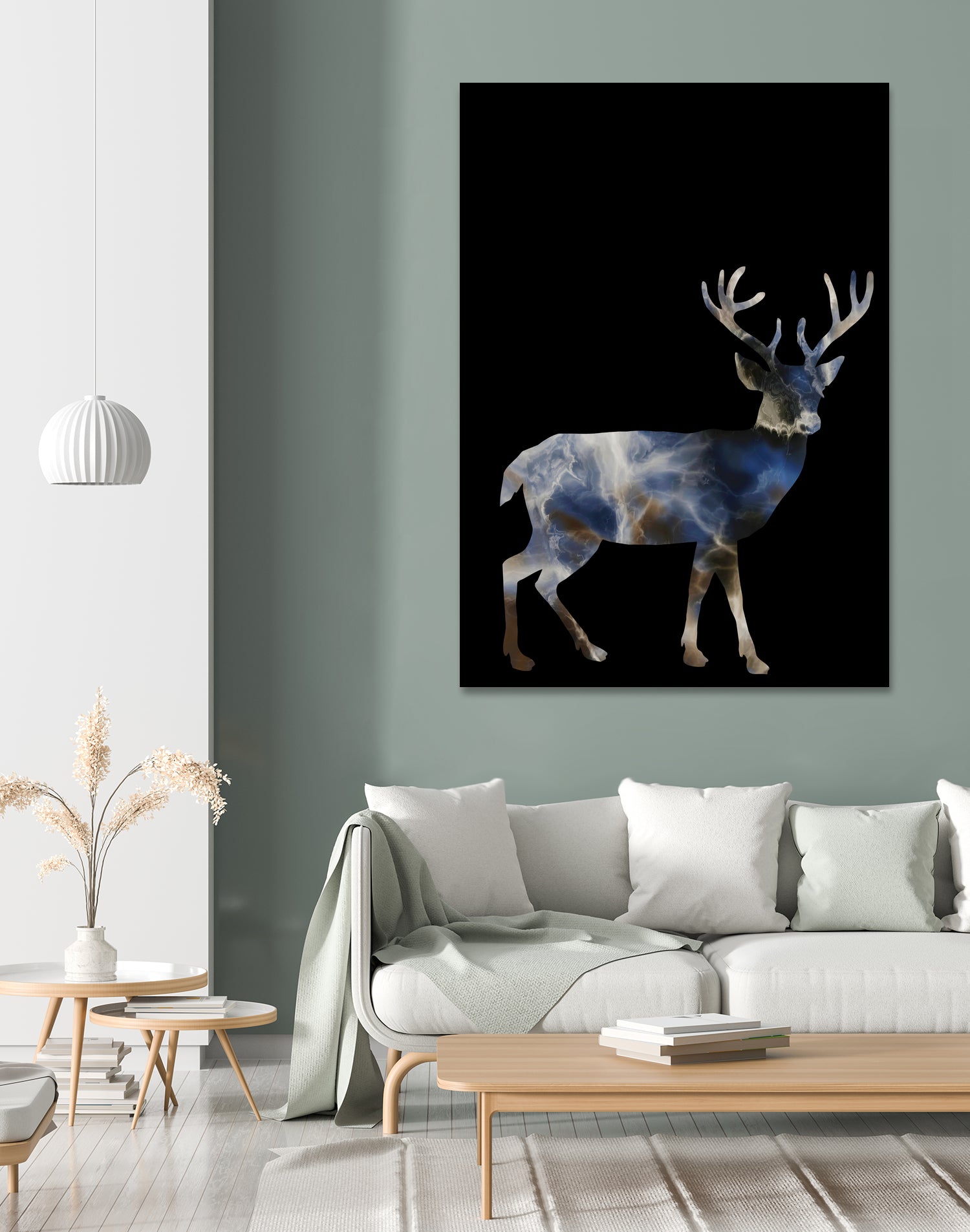 Marble Deer by Gamze Genc Celik on GIANT ART - blue vector illustration