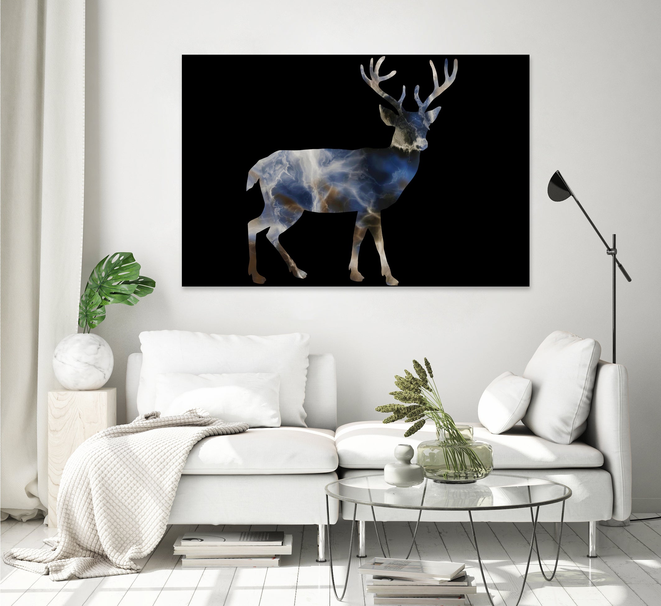 Marble Deer by Gamze Genc Celik on GIANT ART - blue vector illustration