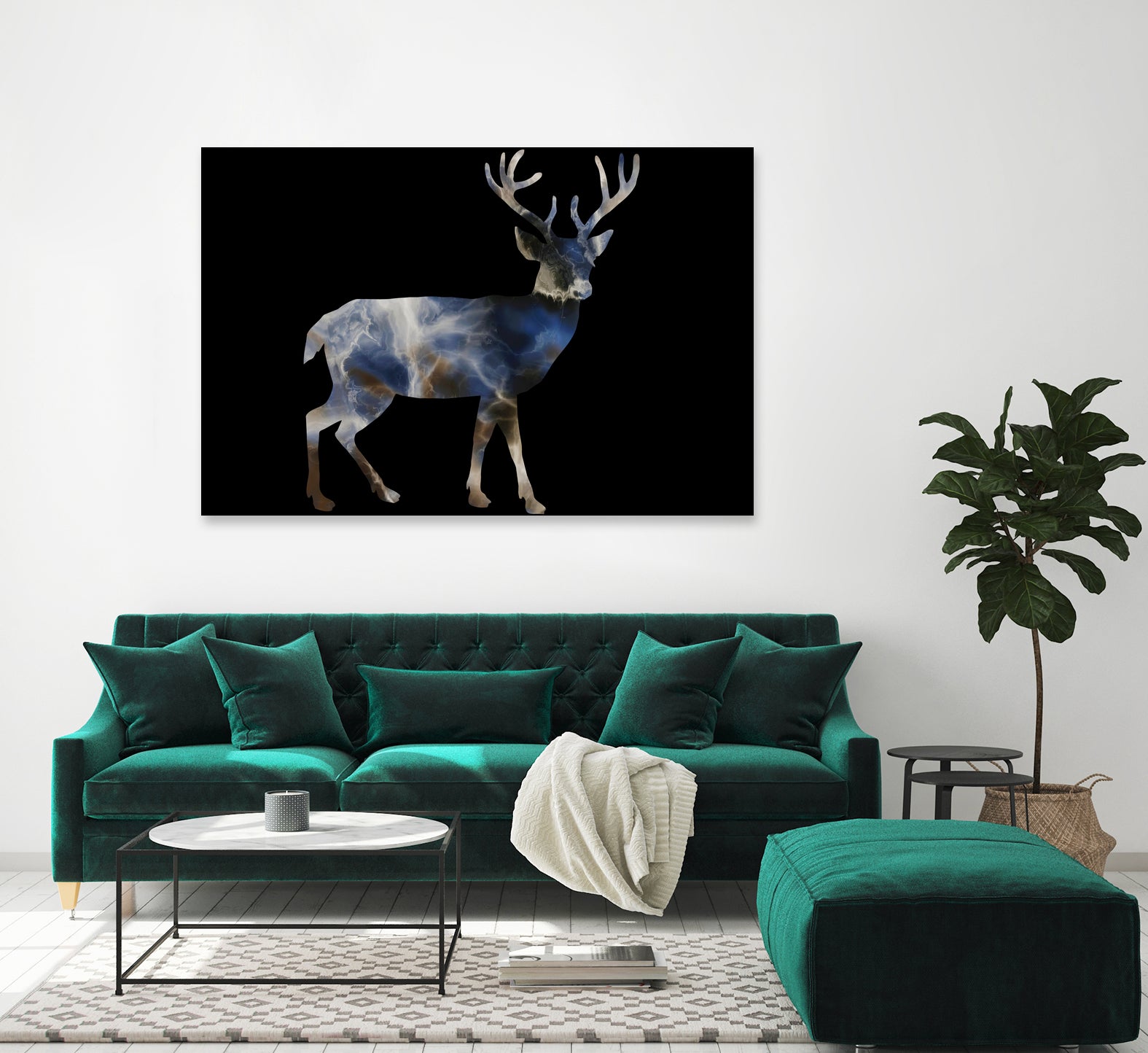 Marble Deer by Gamze Genc Celik on GIANT ART - blue vector illustration