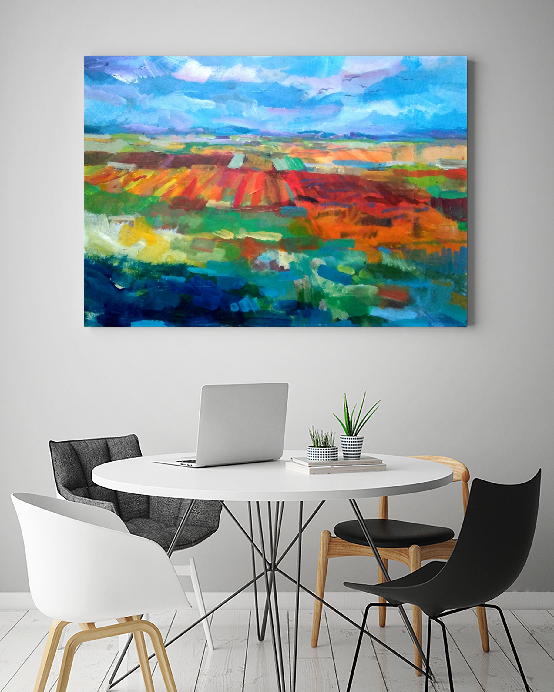 Fields by Aleksandar Stankovic on GIANT ART - orange mixed media