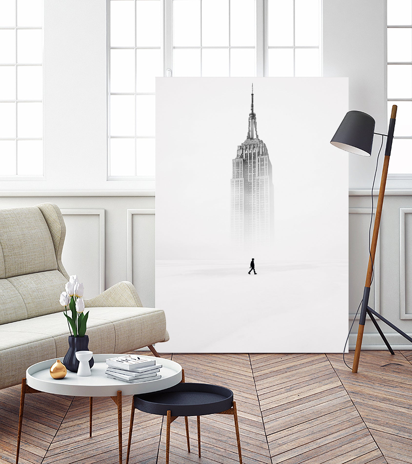 Alone with Empire State Building by GEN Z by Rigaud Mickaël on GIANT ART - white photo illustration