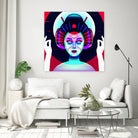 cybergeisha by Ilya Shapko on GIANT ART - fuchsia vector illustration