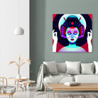 cybergeisha by Ilya Shapko on GIANT ART - fuchsia vector illustration