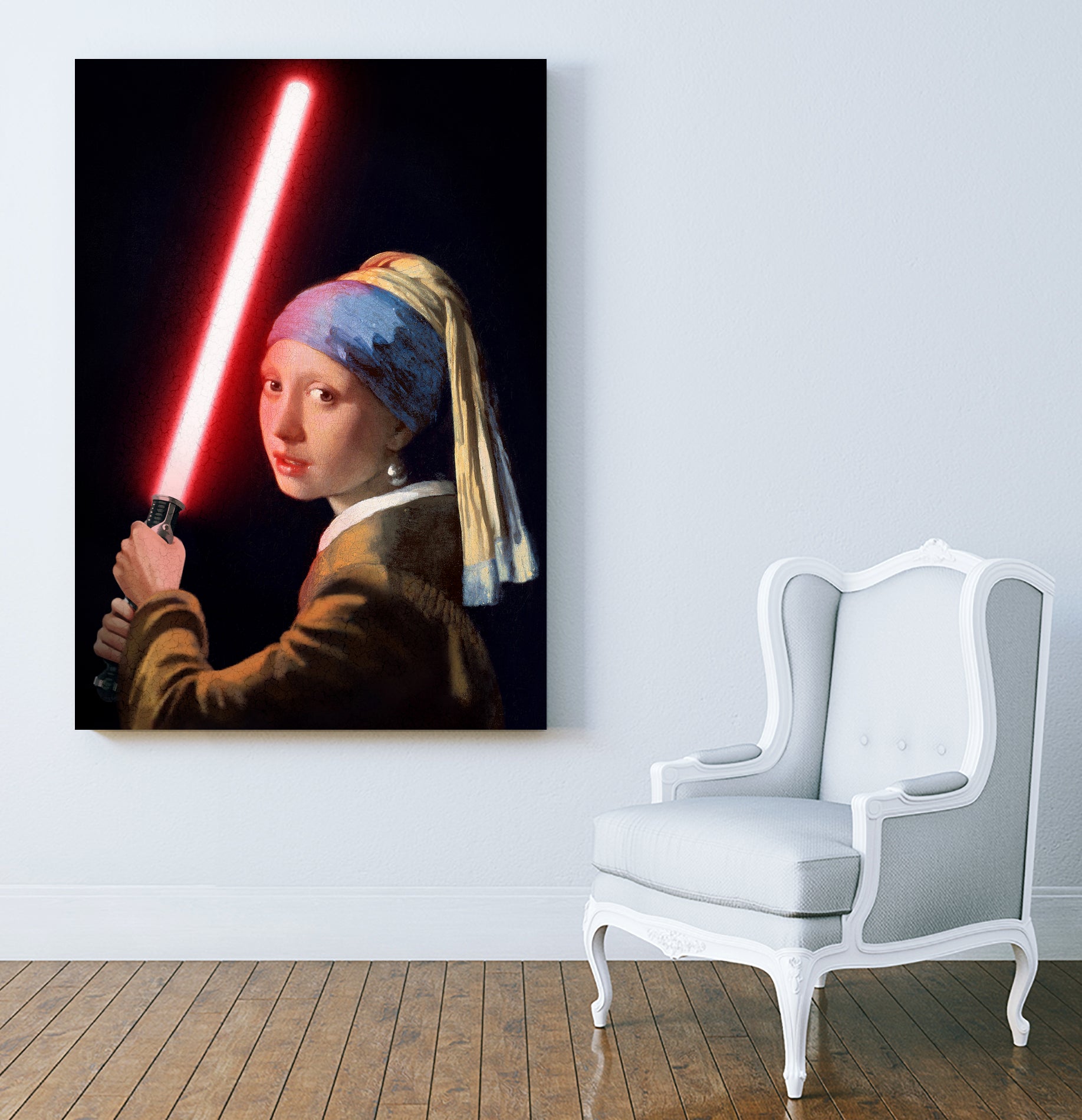 Girl with the Lightsaber by Steve Ash on GIANT ART - black digital painting