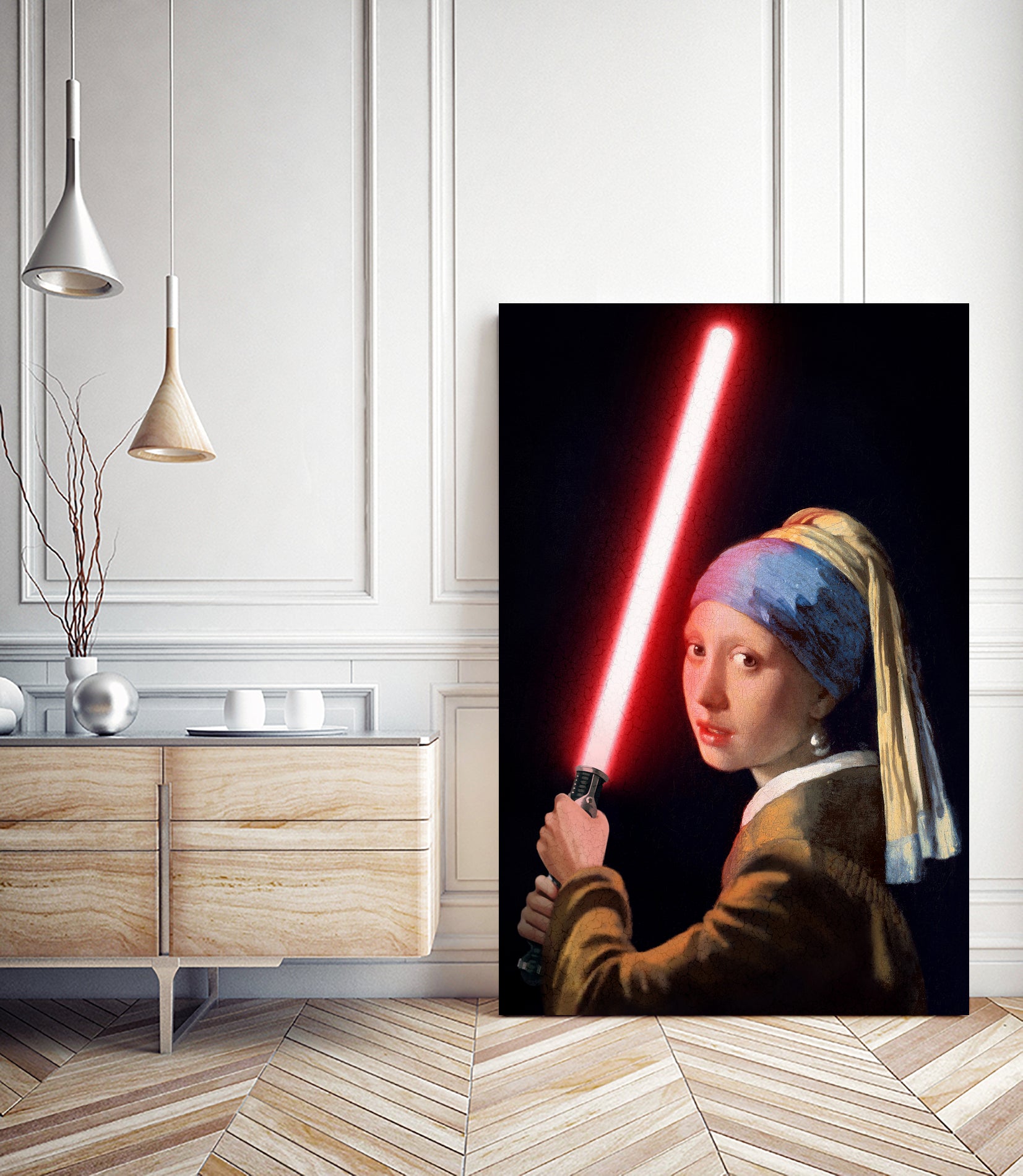 Girl with the Lightsaber by Steve Ash on GIANT ART - black digital painting