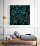 Deep Teal Stone by Elisabeth Fredriksson on GIANT ART - blue digital drawing