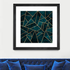 Deep Teal Stone by Elisabeth Fredriksson on GIANT ART - blue digital drawing