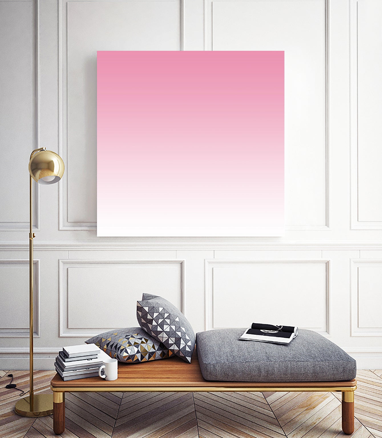 Aria Pink and White Gradient by Leah McPhail on GIANT ART - pink digital painting