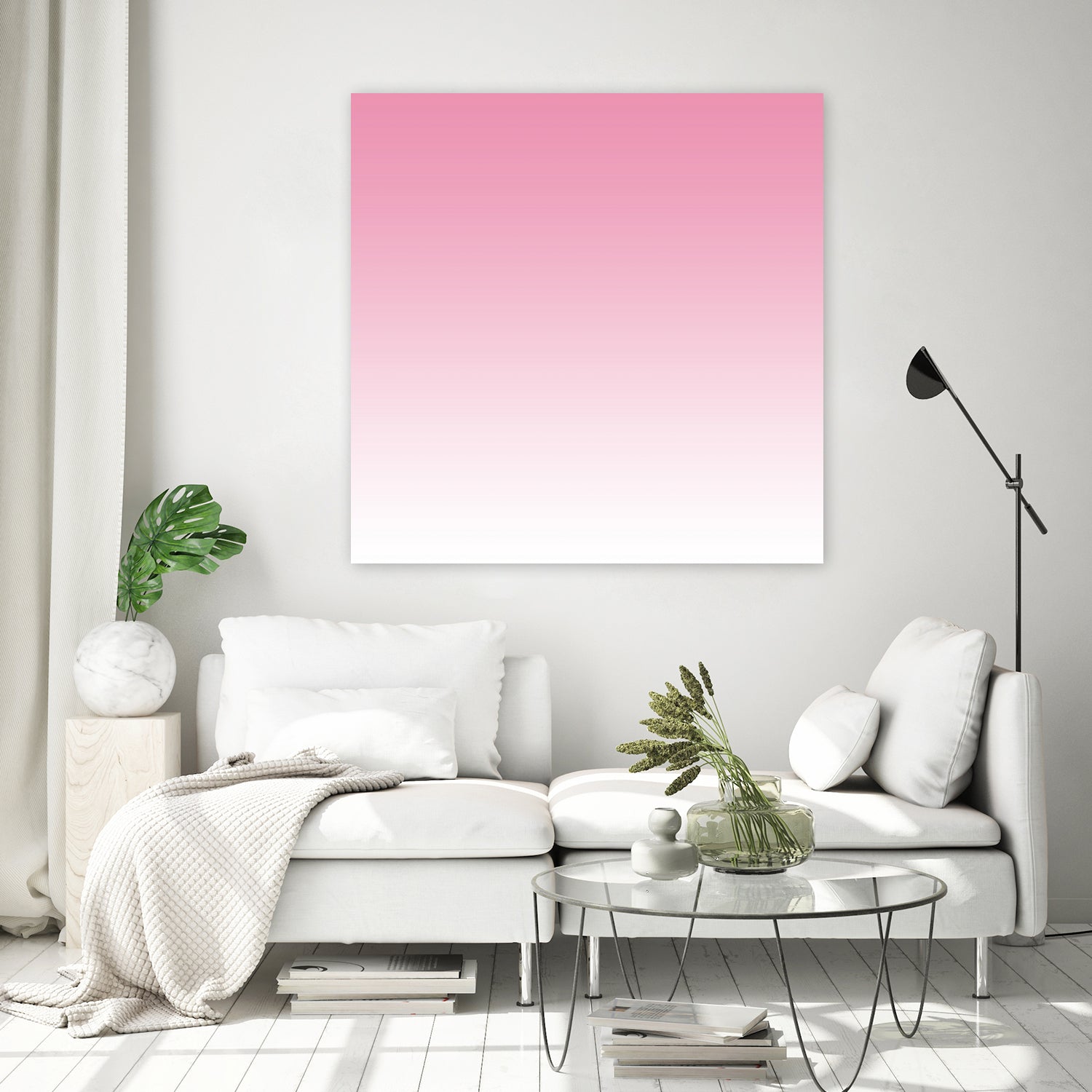 Aria Pink and White Gradient by Leah McPhail on GIANT ART - pink digital painting