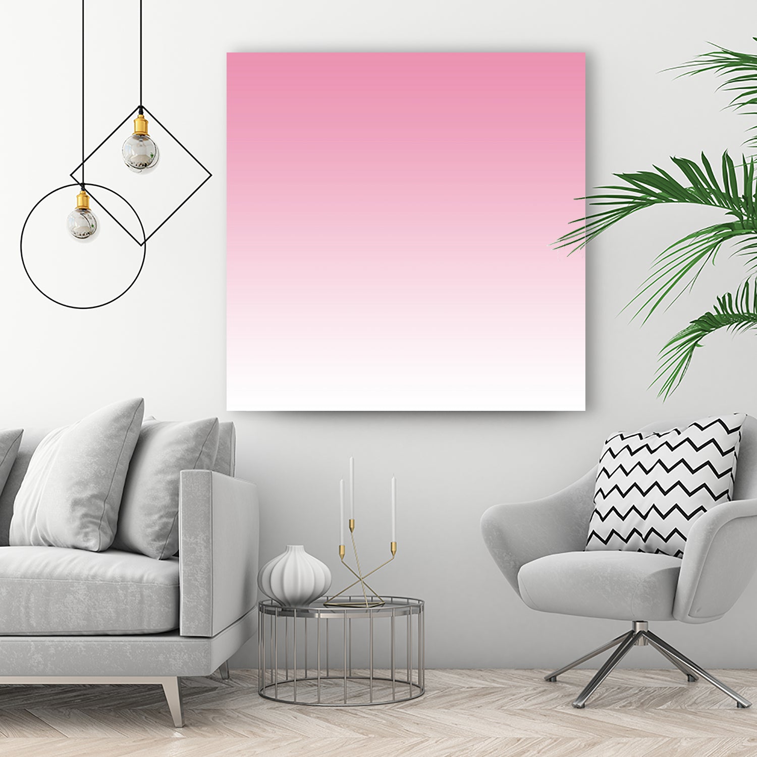 Aria Pink and White Gradient by Leah McPhail on GIANT ART - pink digital painting