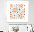 Beautiful pale flowers patter on marble by Neli Dimitrova on GIANT ART - white photo manipulation