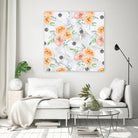 Beautiful pale flowers patter on marble by Neli Dimitrova on GIANT ART - white photo manipulation