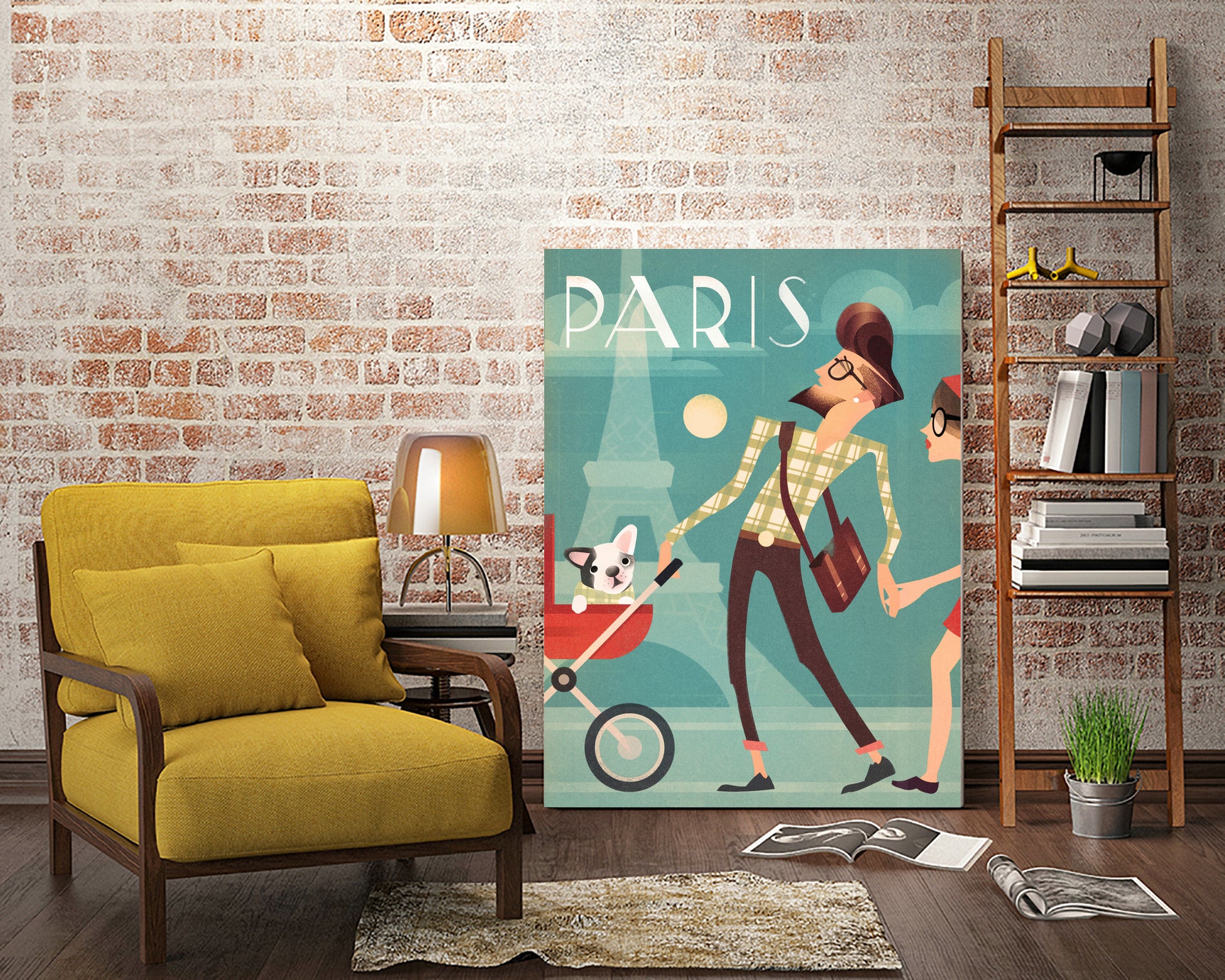 Paris Vintage Travel by Martin Wickstrom on GIANT ART - blue digital painting