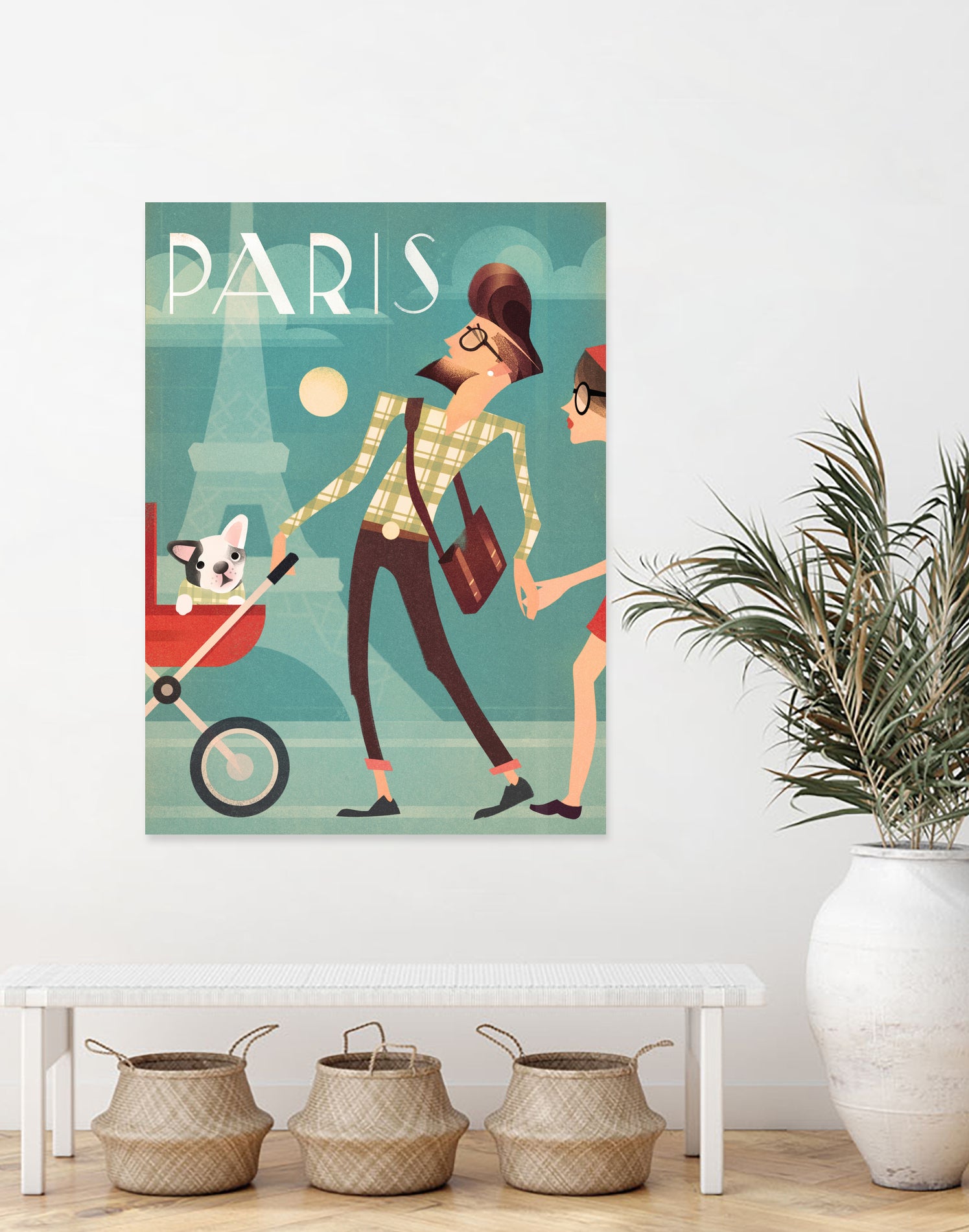 Paris Vintage Travel by Martin Wickstrom on GIANT ART - blue digital painting