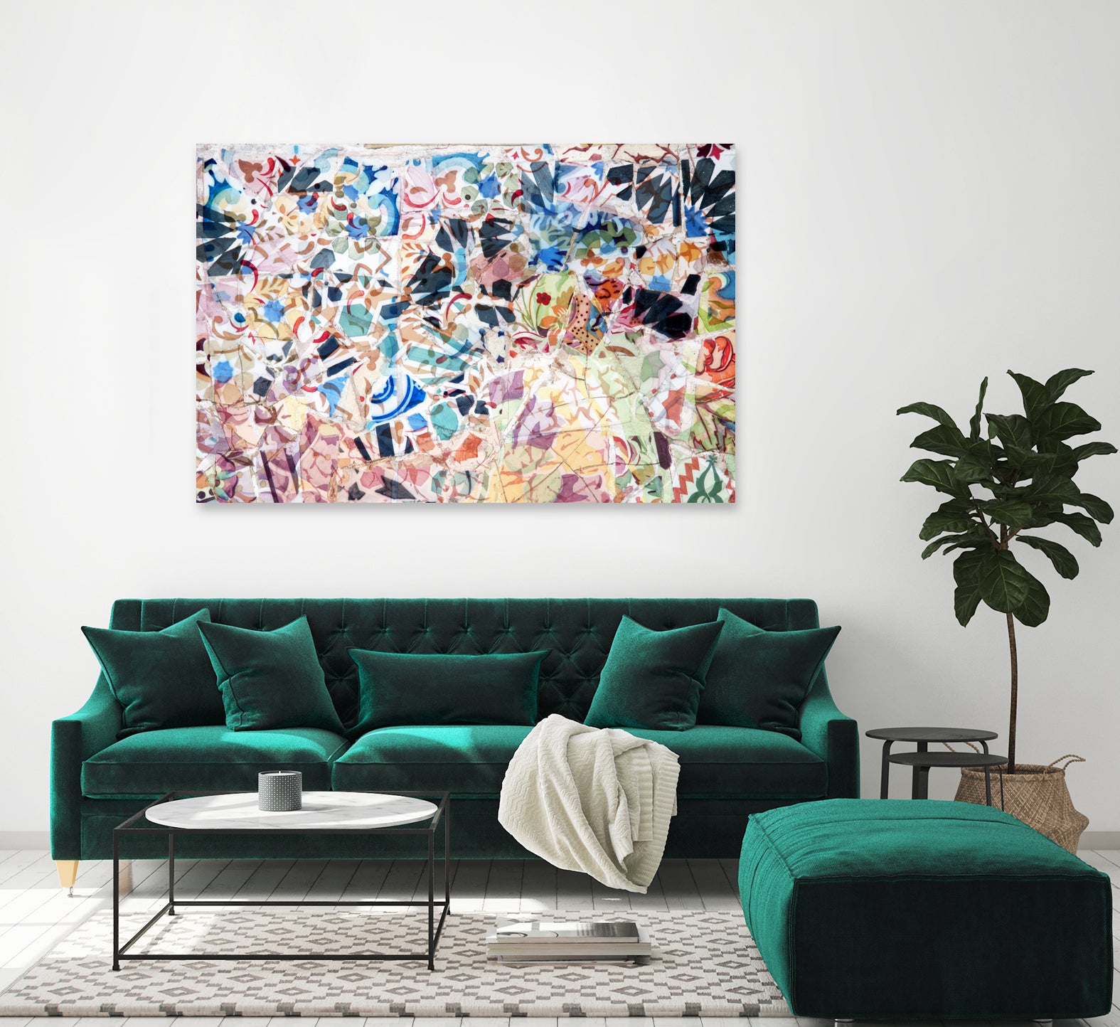 Mosaic of Barcelona VII by amini 54 on GIANT ART - red photo illustration