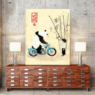 Óliver and the panda by Luis Fernando Montilla Sánchez on GIANT ART - yellow mixed media