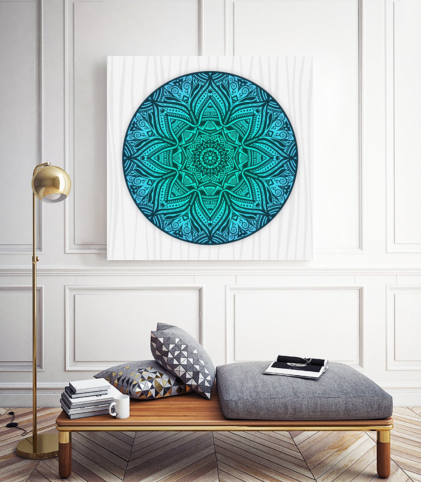 Mandala Aqua by Georgi Zhelyazkov on GIANT ART - blue vector illustration