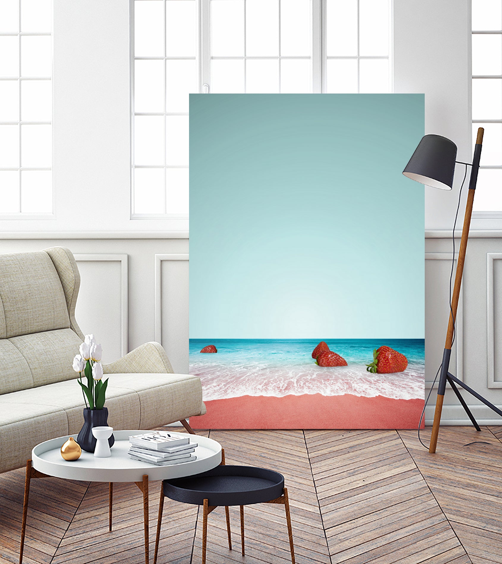 Strawberry Shore by Anders Wasser on GIANT ART - blue photo illustration