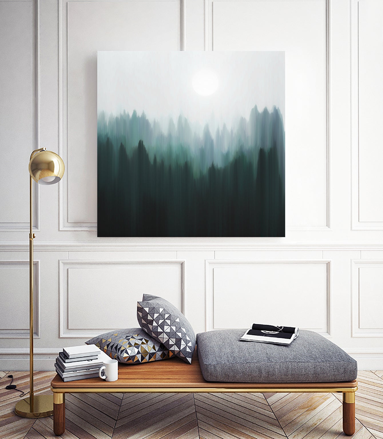 Autumn Fog | Green Edition by Robin Willems on GIANT ART - green digital painting