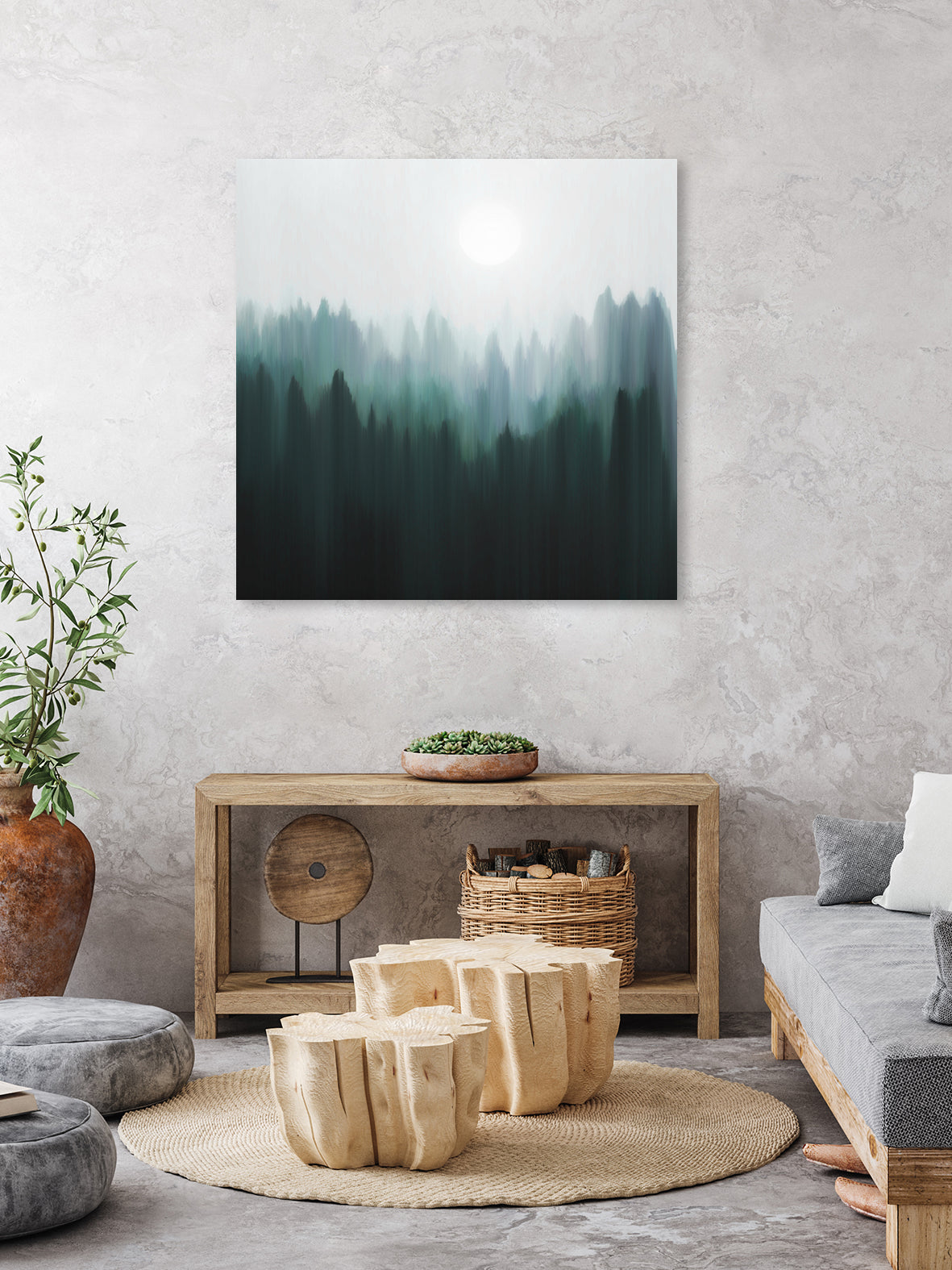 Autumn Fog | Green Edition by Robin Willems on GIANT ART - green digital painting