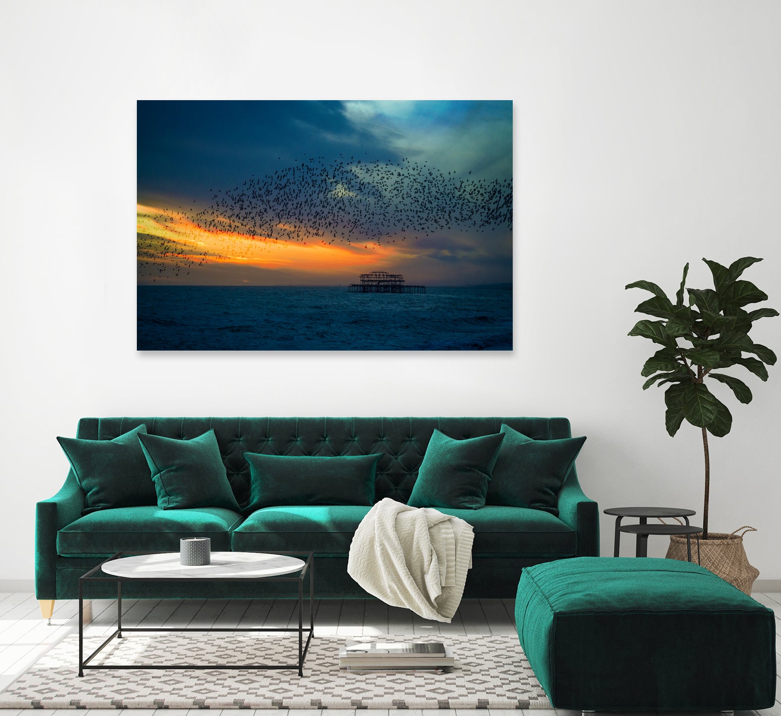Starling Sunset by Chris Lord on GIANT ART - blue photo illustration