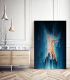Glitch in the Dark - Abstract Pixel Art by Jennifer Walsh on GIANT ART - blue vector illustration