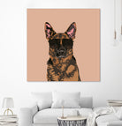 Cool German Shepherd for German Shepherd Lovers by Haidi Shabrina on GIANT ART - pink vector illustration