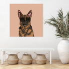 Cool German Shepherd for German Shepherd Lovers by Haidi Shabrina on GIANT ART - pink vector illustration