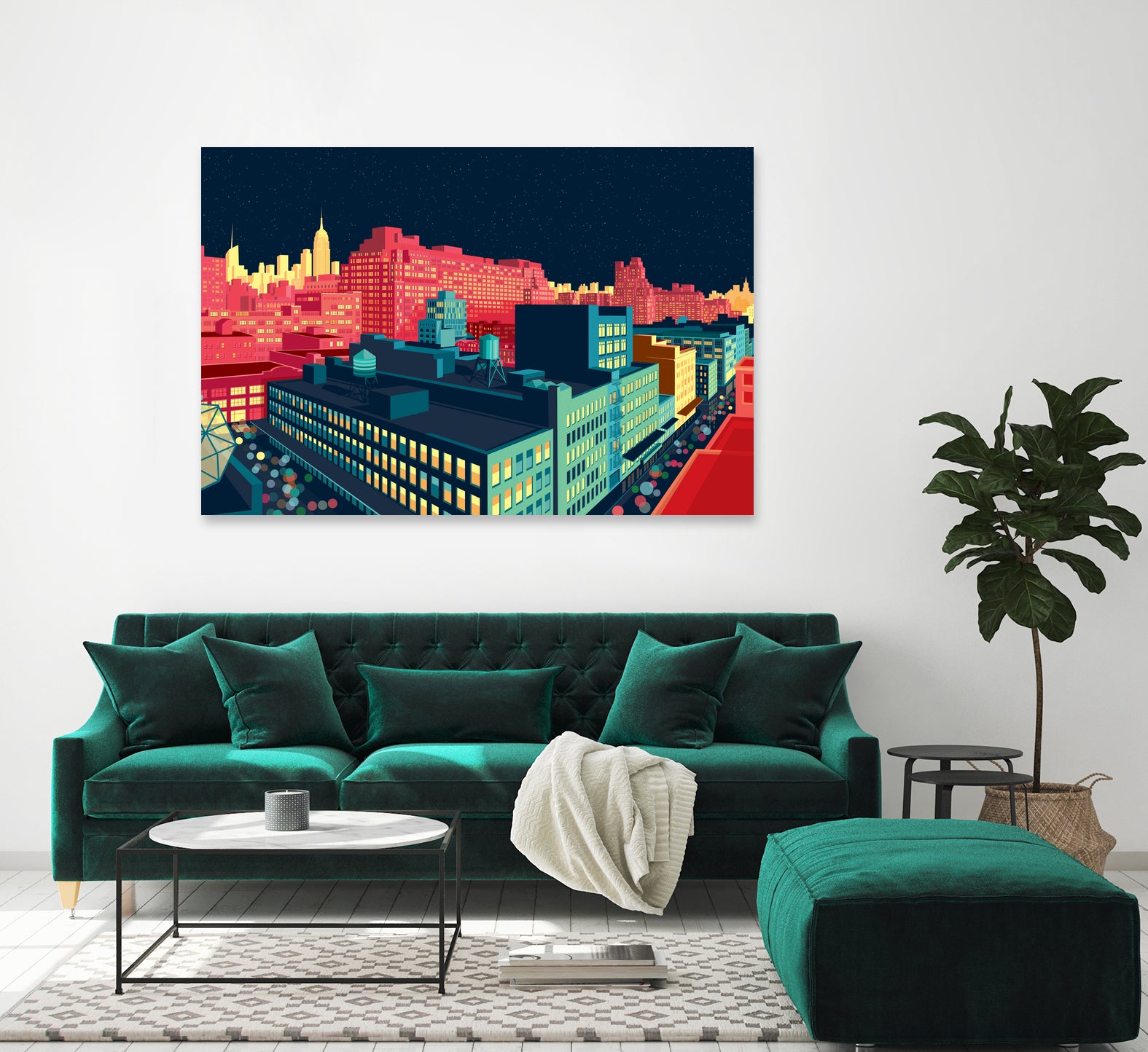 Meatpacking District by Night by Remko Heemskerk on GIANT ART - red digital painting