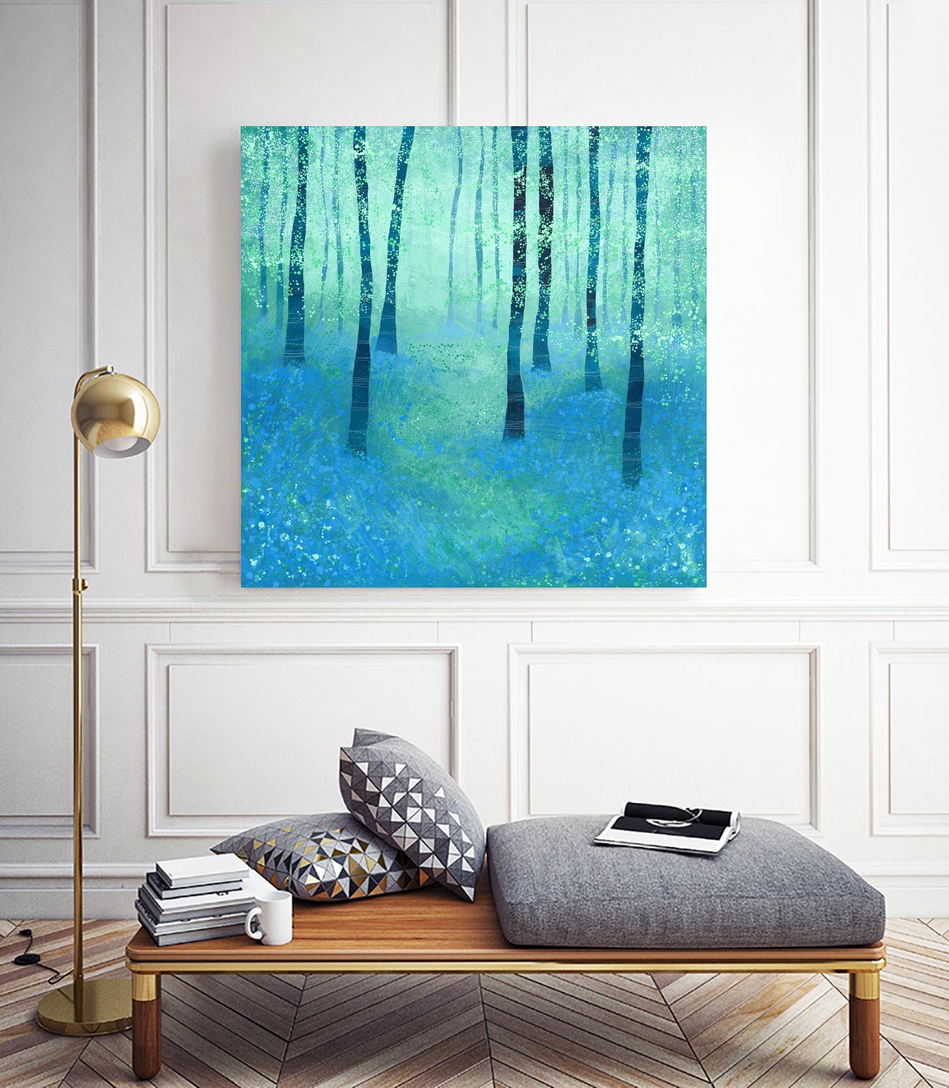 Bluebells, Challock by Nic Squirrell on GIANT ART - green digital painting