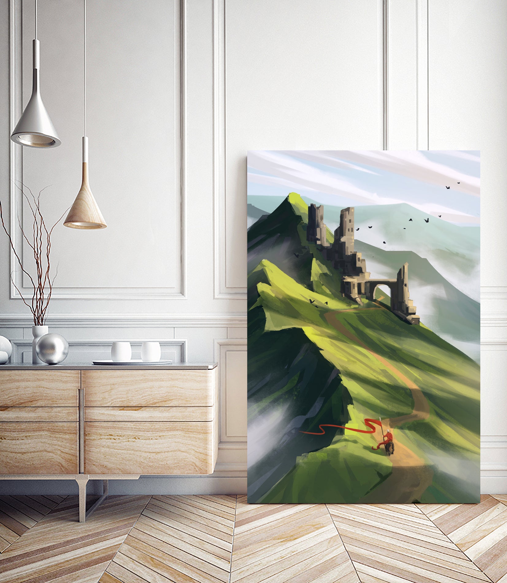 Lonely knight by Laszlo Ede on GIANT ART - white digital painting
