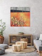Blackthorn Blossom Landscape by Nic Squirrell on GIANT ART - orange digital painting