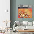 Blackthorn Blossom Landscape by Nic Squirrell on GIANT ART - orange digital painting