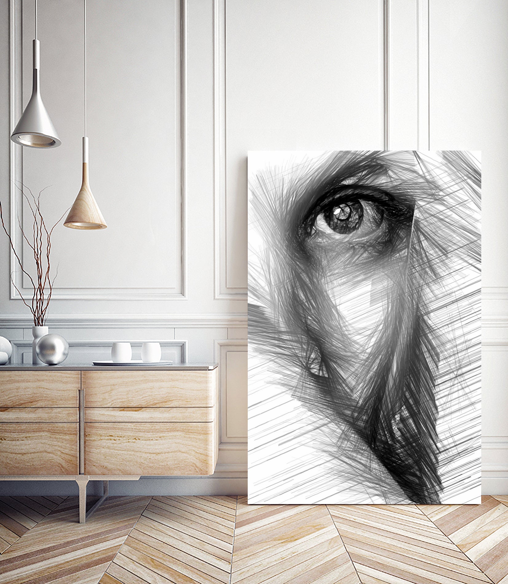 Female Sketch in Black and White 215 by Rafael Salazar on GIANT ART - gray digital drawing