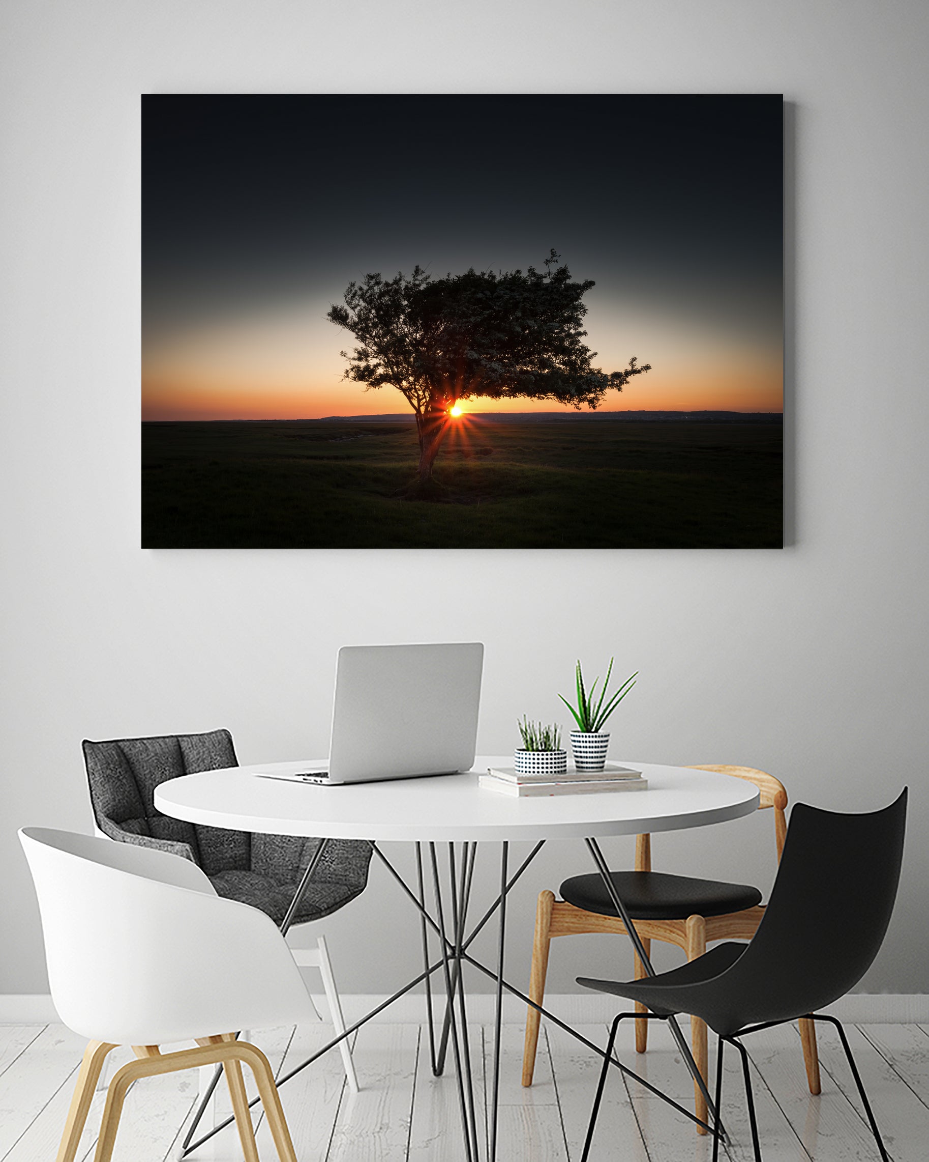 Windswept tree at Penclawdd, Gower by Leighton Collins on GIANT ART - orange photo illustration