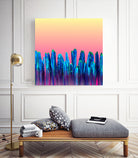 Candy Sunset Blue Cactus Glitch by Brigitte Carre on GIANT ART - blue digital painting