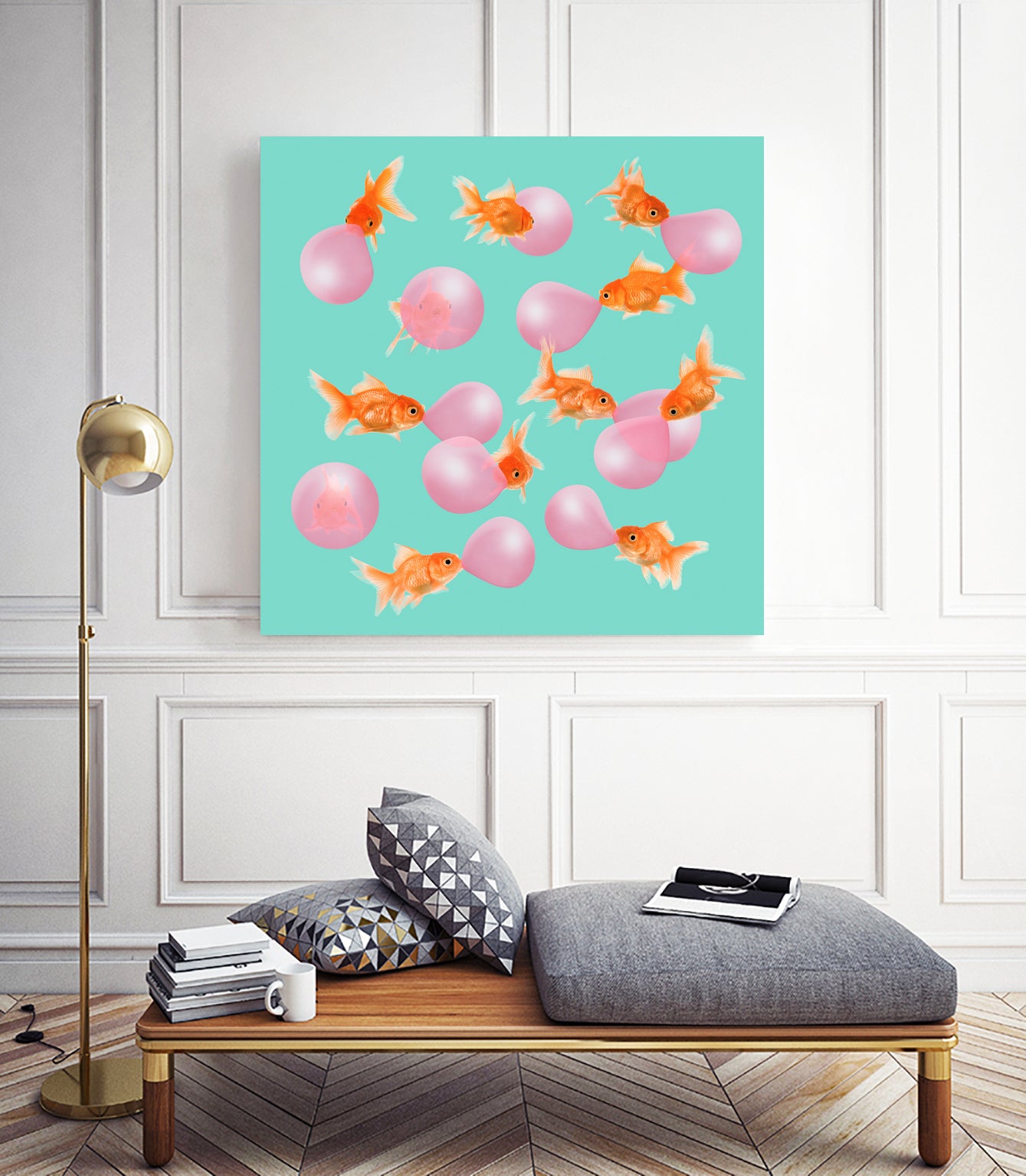 BUBBLEGUM GOLDFISH by Jonas Loose on GIANT ART - pink digital painting