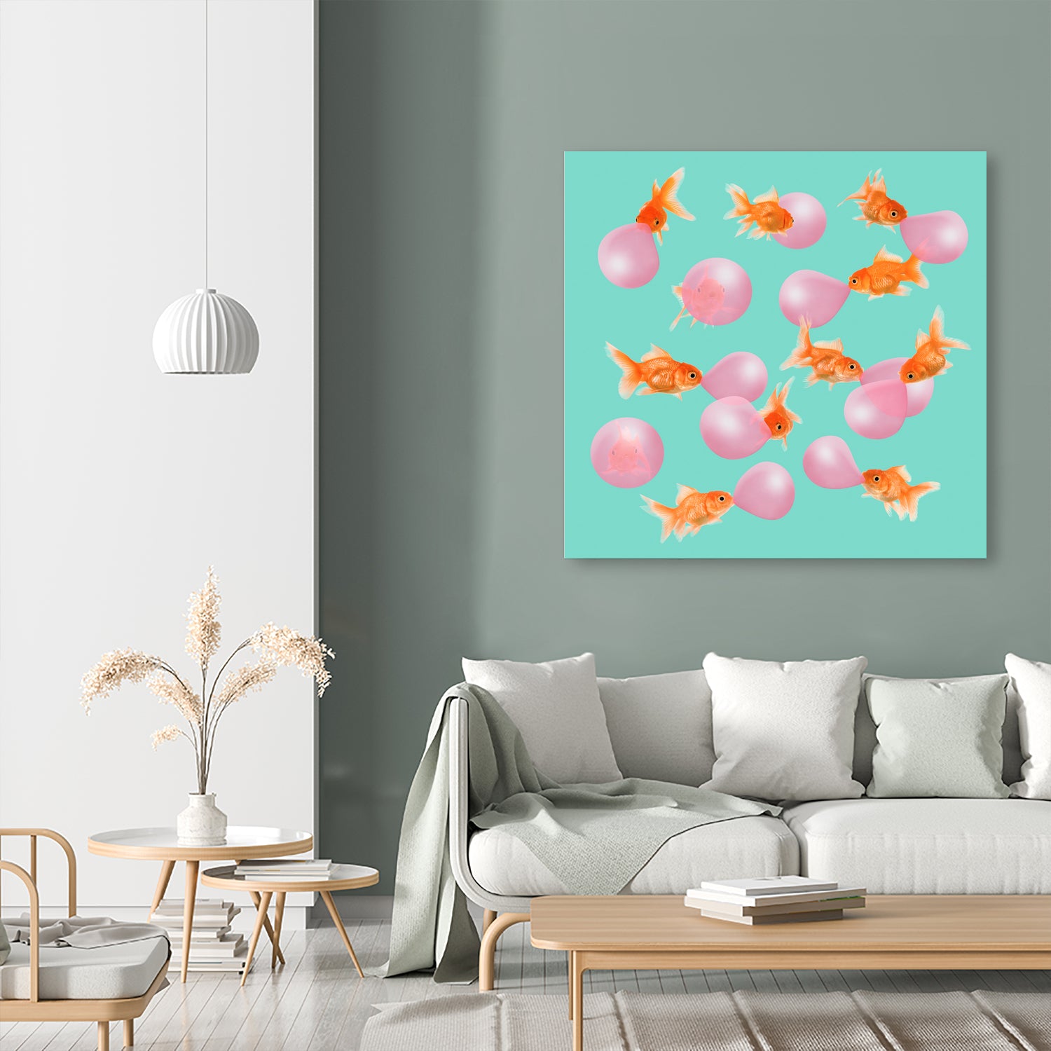 BUBBLEGUM GOLDFISH by Jonas Loose on GIANT ART - pink digital painting