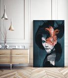 Red Flowers/Lady Portrait by dada22 . on GIANT ART - black photo illustration