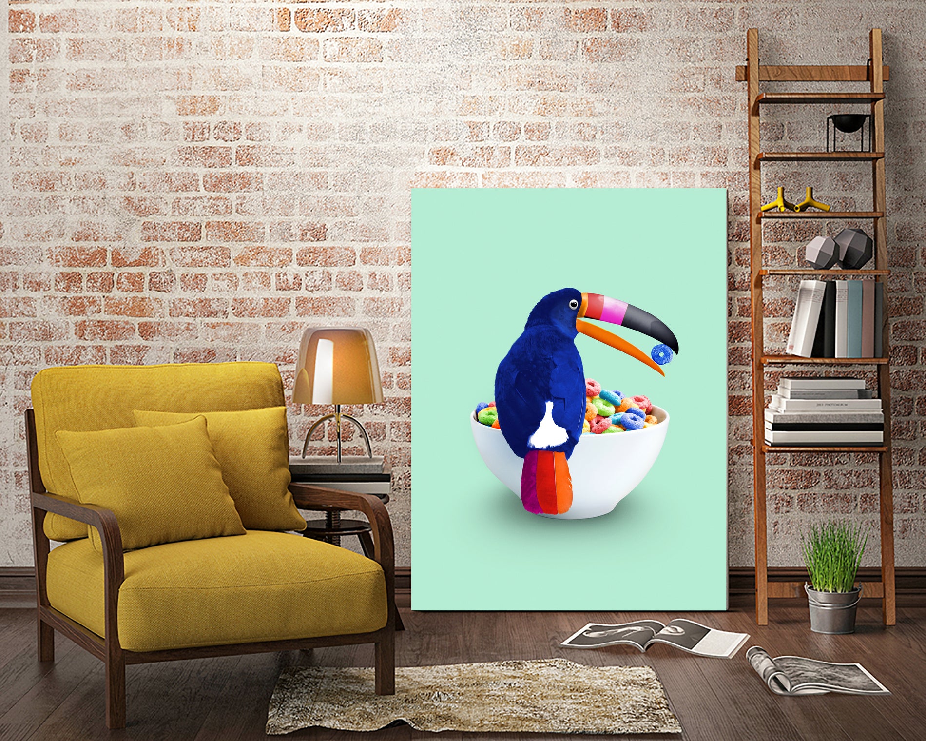 CEREAL TOUCAN by Jonas Loose on GIANT ART - green 3d art