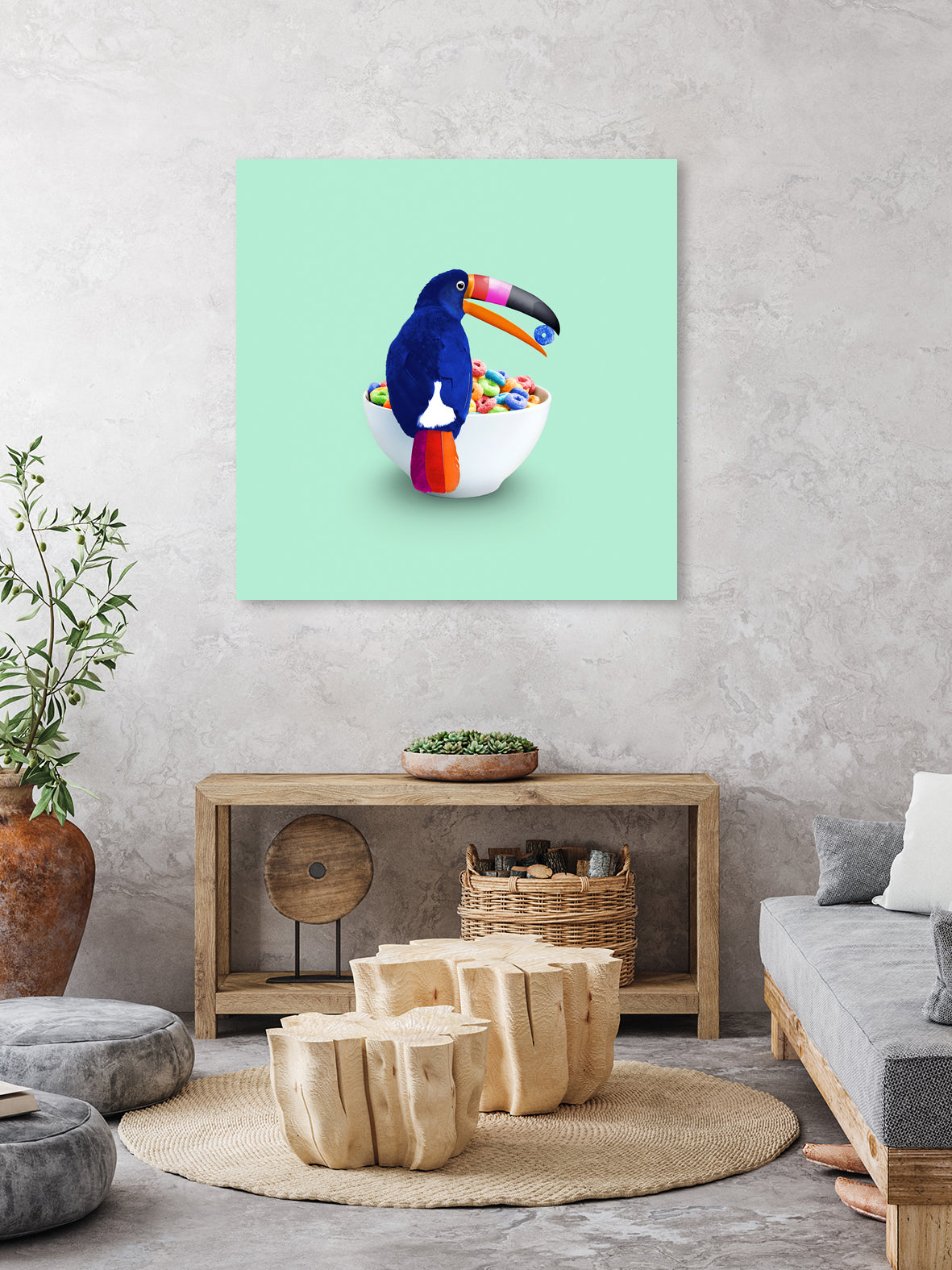 CEREAL TOUCAN by Jonas Loose on GIANT ART - green 3d art