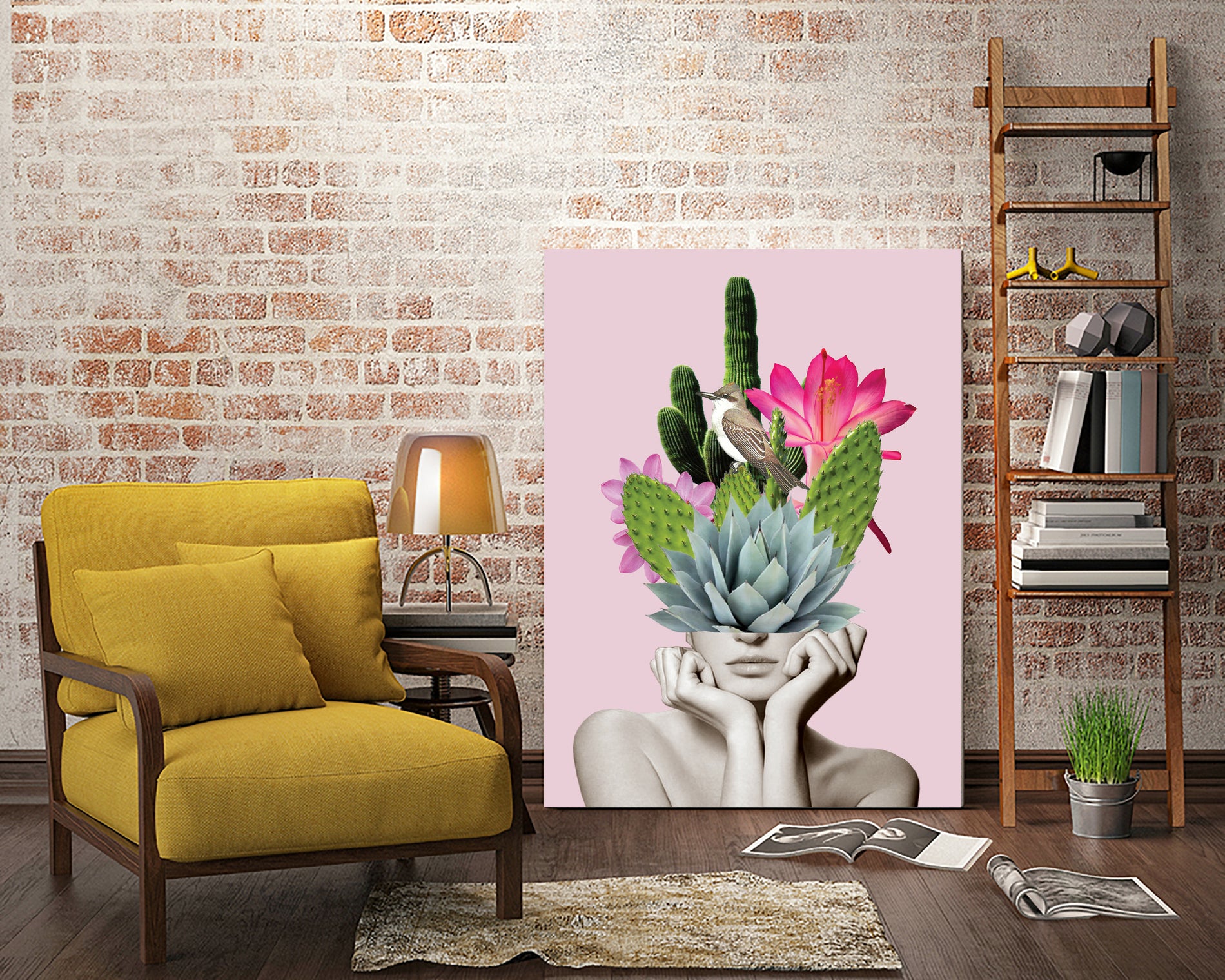 Cactus Lady by dada22 . on GIANT ART - pink photo illustration