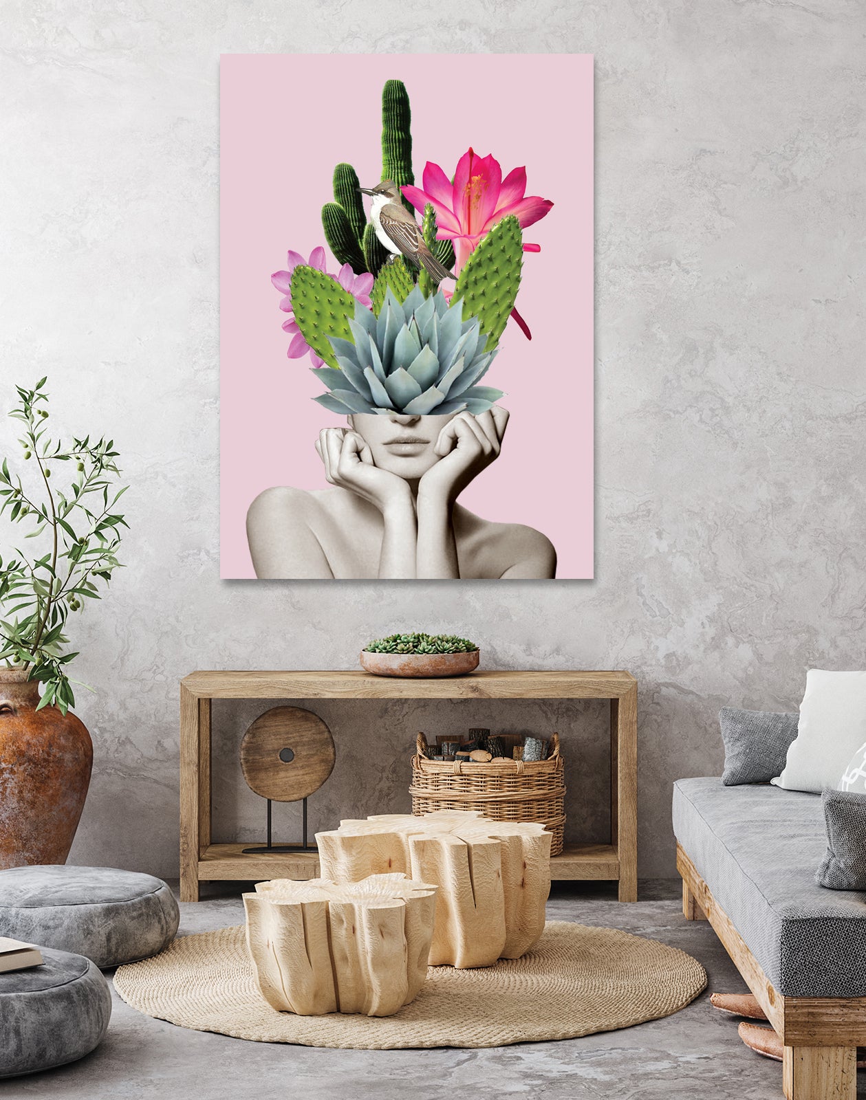 Cactus Lady by dada22 . on GIANT ART - pink photo illustration