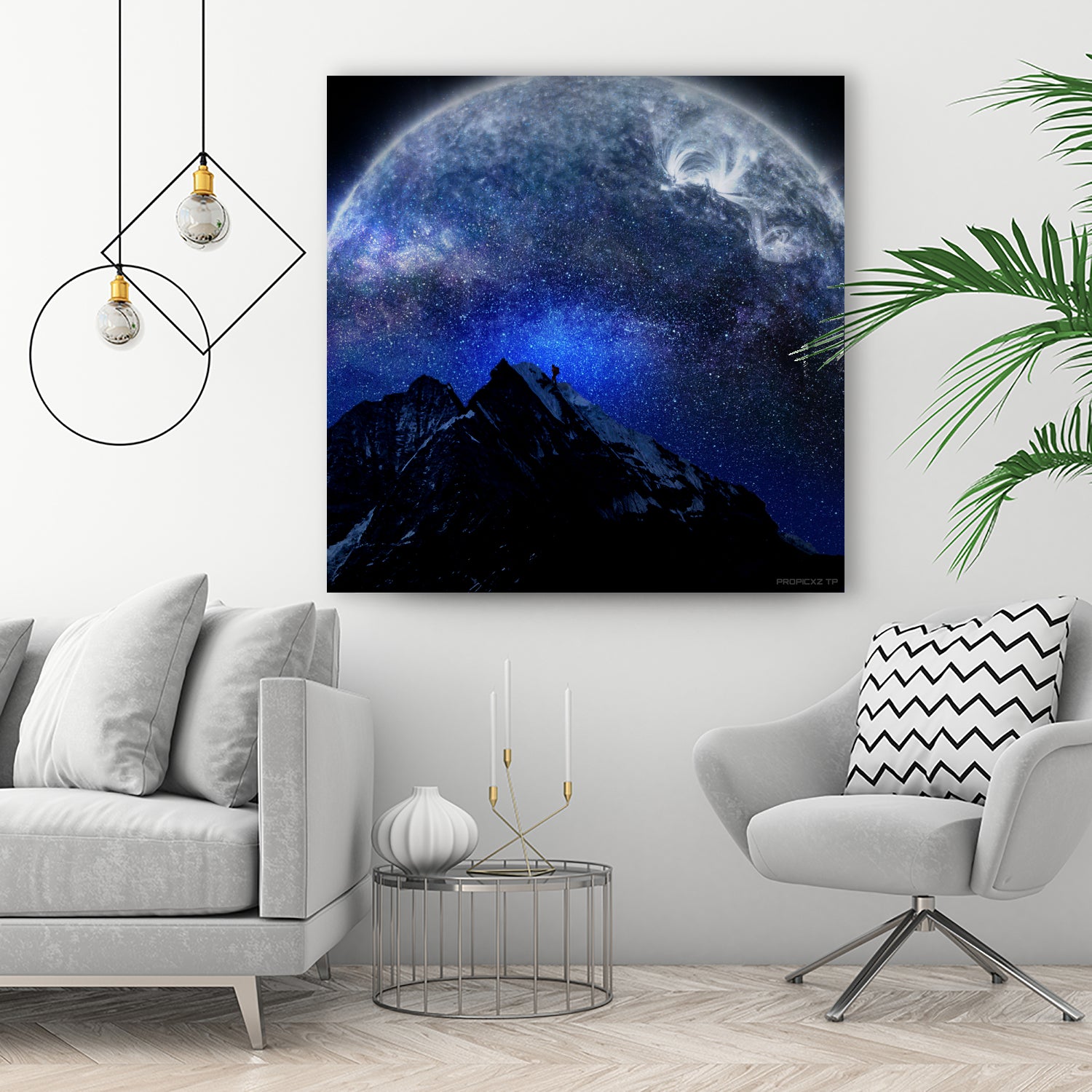 Man Hiking Night Sky A Visual Art by Rushikesh Jadhav on GIANT ART - blue digital drawing