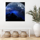 Man Hiking Night Sky A Visual Art by Rushikesh Jadhav on GIANT ART - blue digital drawing