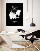 Chanel Perfume Bottle Invert by mercedes lopez charro on GIANT ART - black mixed media