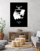 Chanel Perfume Bottle Invert by mercedes lopez charro on GIANT ART - black mixed media